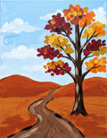 Autumn Country Road Paint Party Kit painting