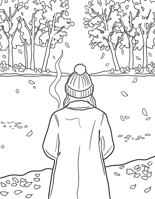 Autumn Feels pre-traced canvas line drawing
