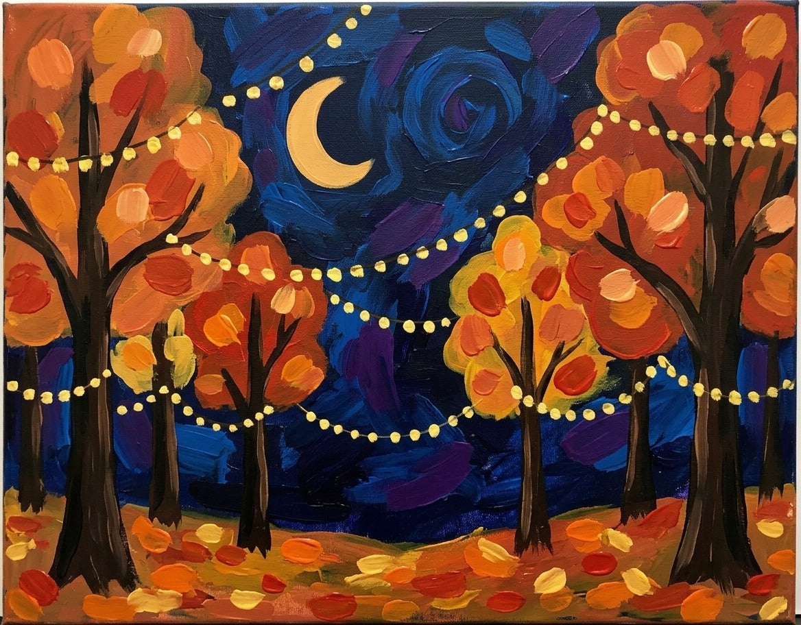 Autumn Nights & Bright Lights finished painting