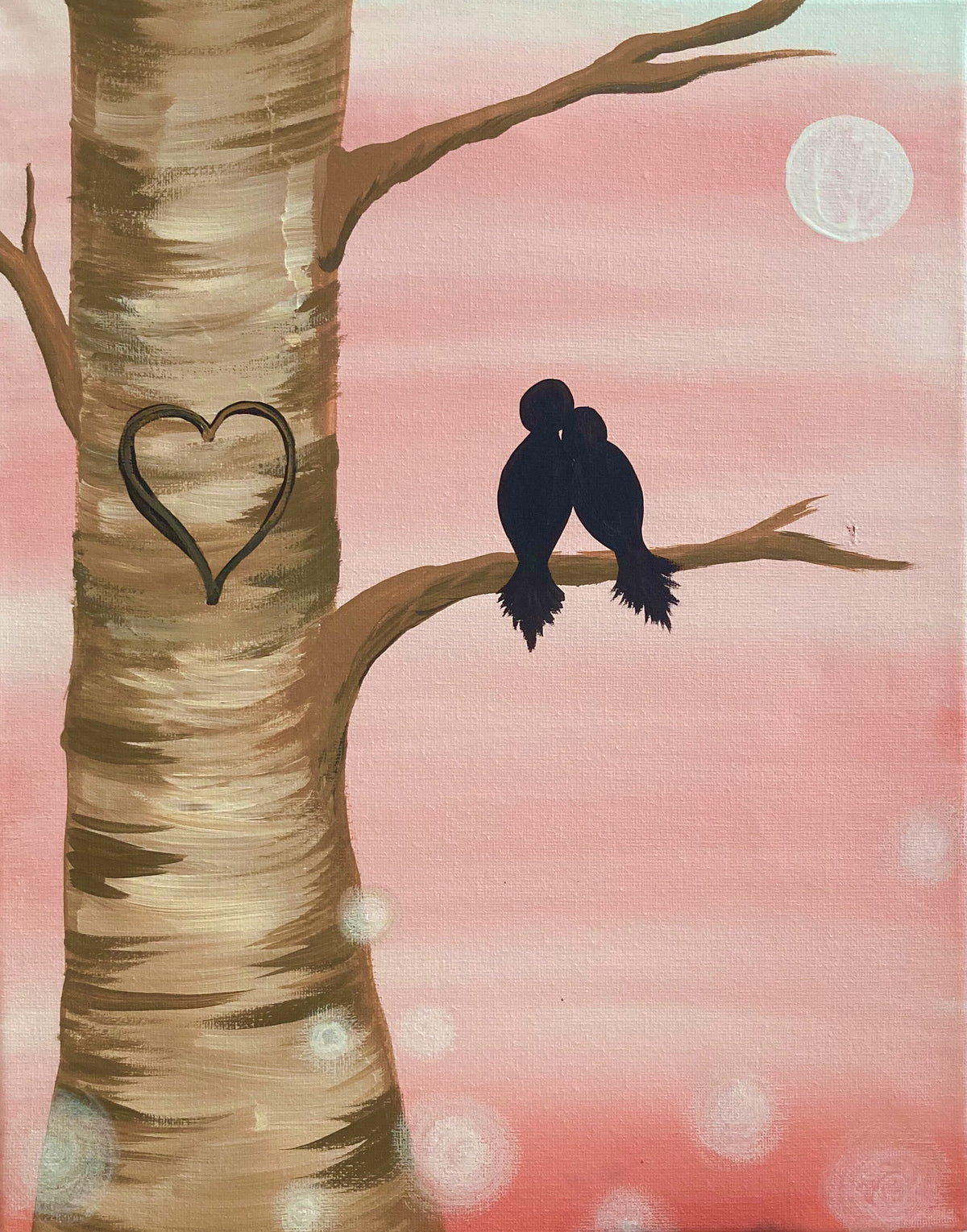 Lovebirds in the Birch Paint Party Kit