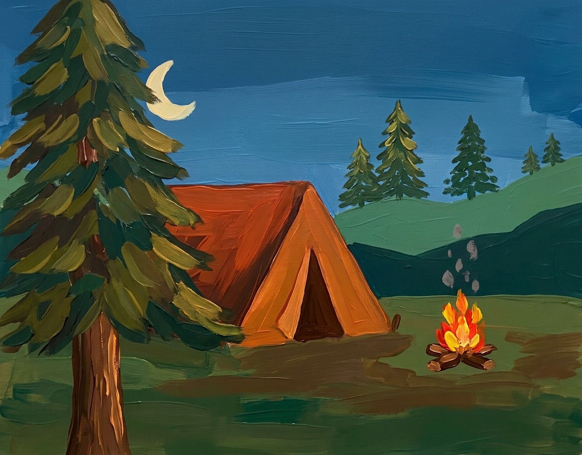 Camping in the Crisp Night Air finished painting