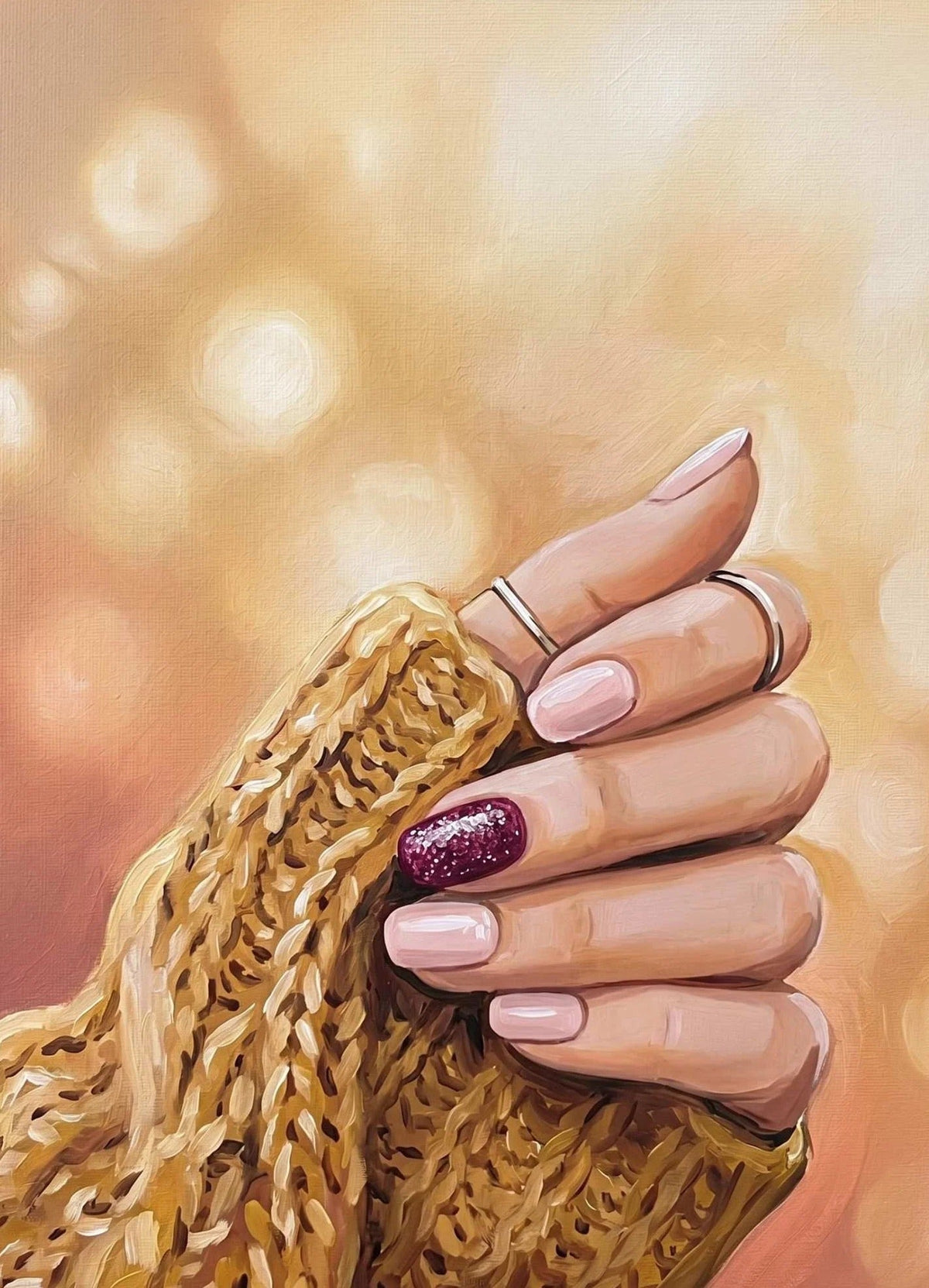 Cozy Knit Night Paint Party Kit painting