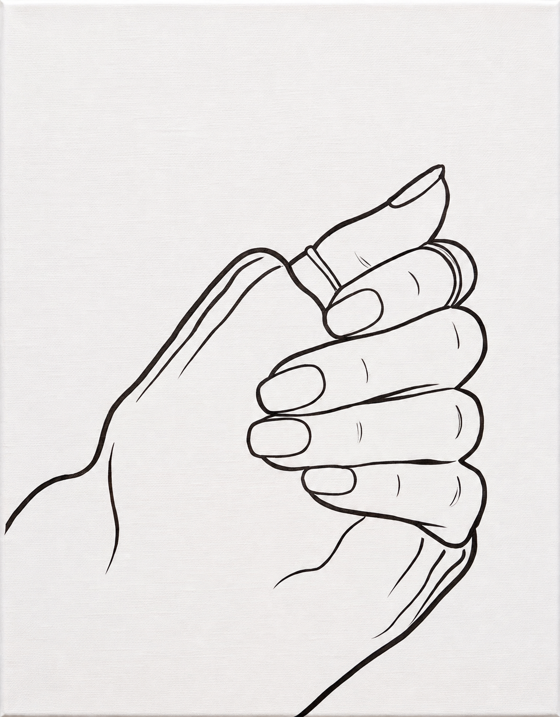 Cozy Knit Night pre-traced canvas line drawing