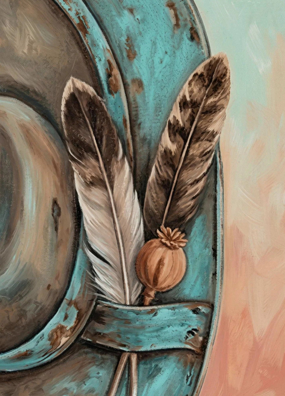 Feathered Western Hat Paint Party Kit painting