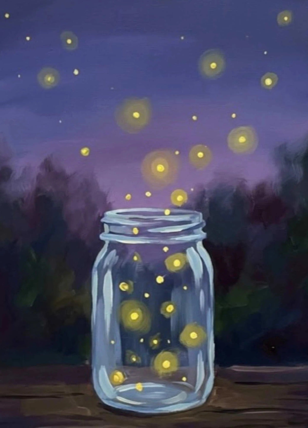 Fireflies in a Jar Paint Party Kit painting