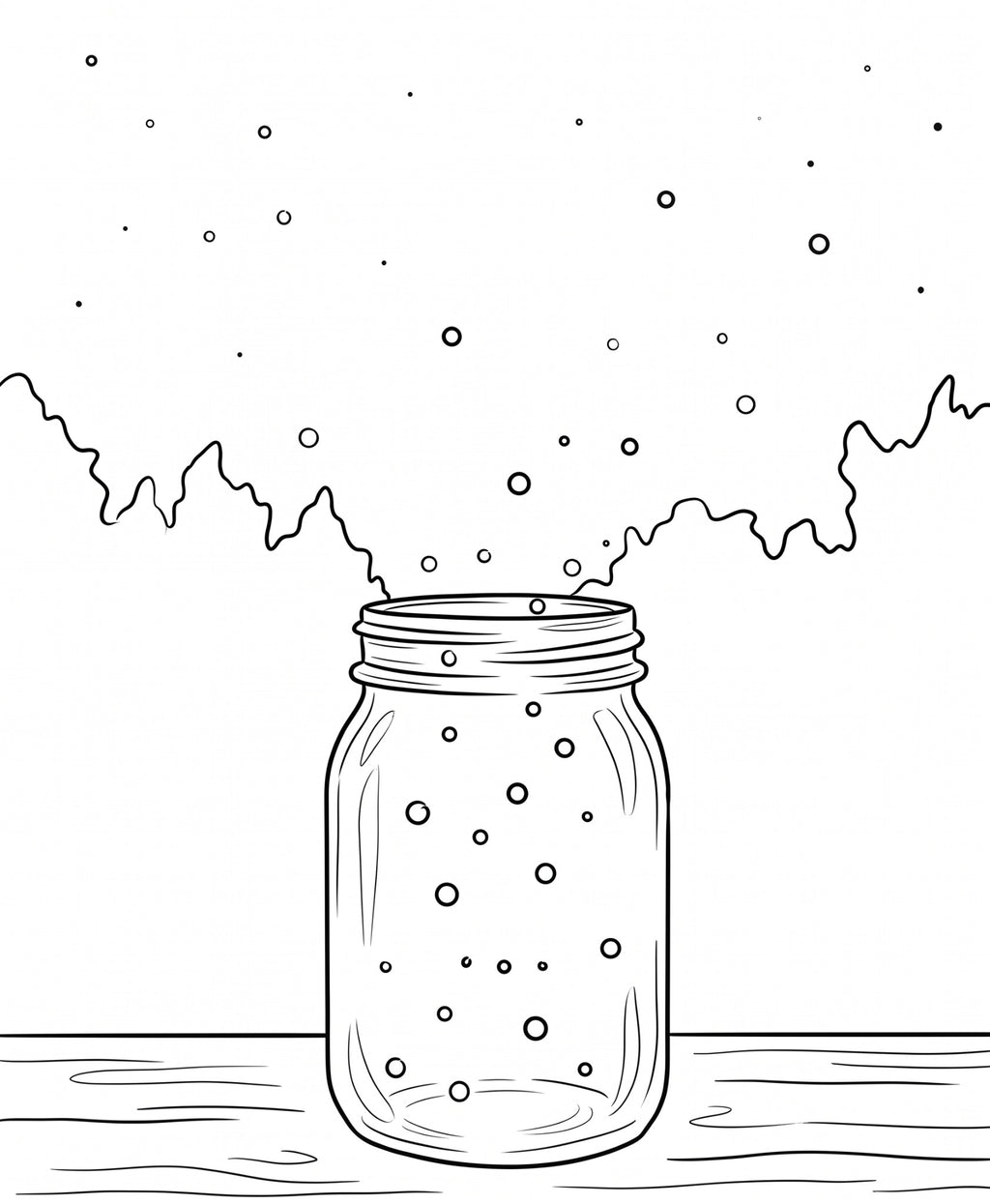 Fireflies in a Jar pre-traced canvas line drawing