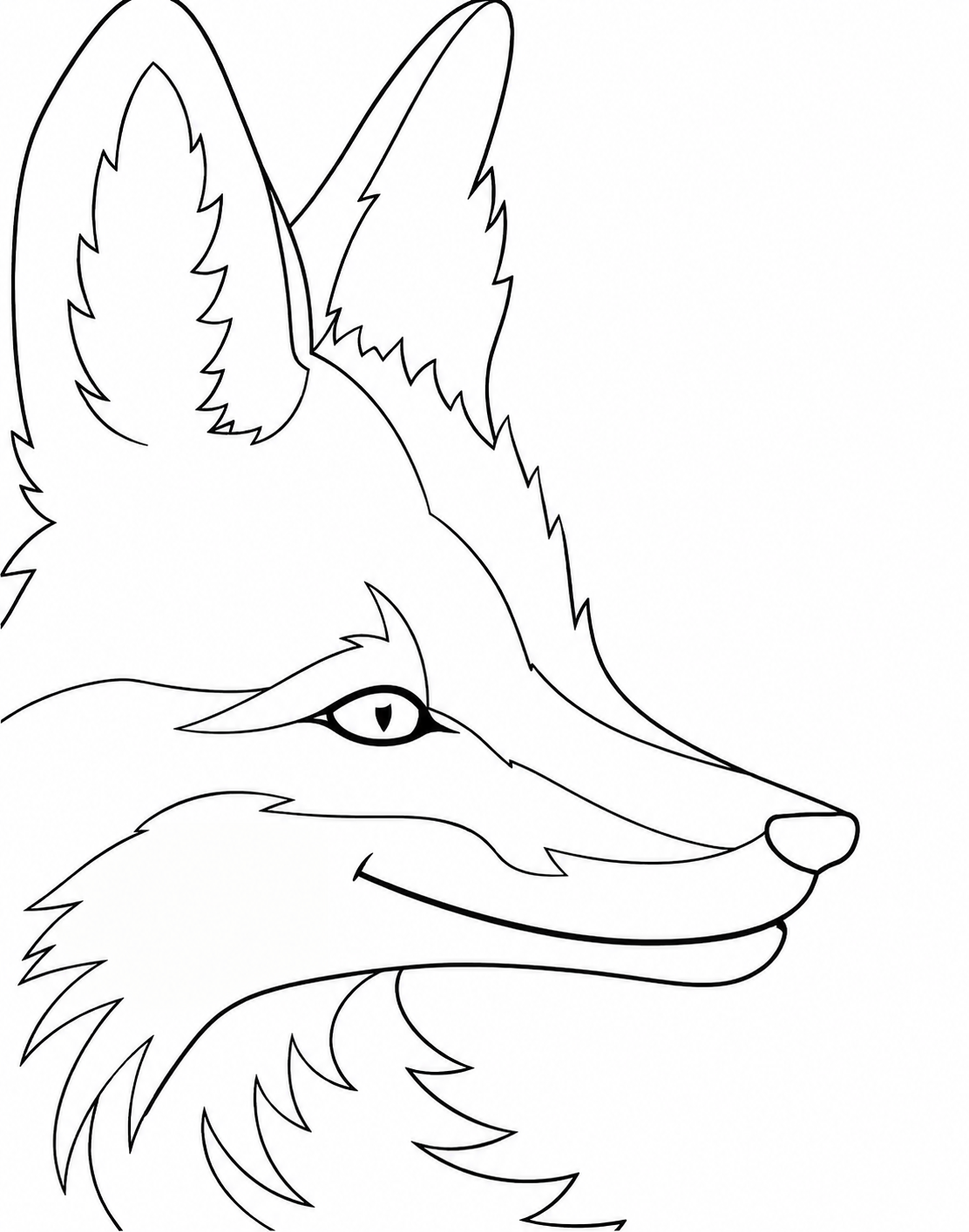 Fox Portrait pre-traced canvas line drawing