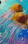 Golden Jellyfish Drift Paint Party Kit painting