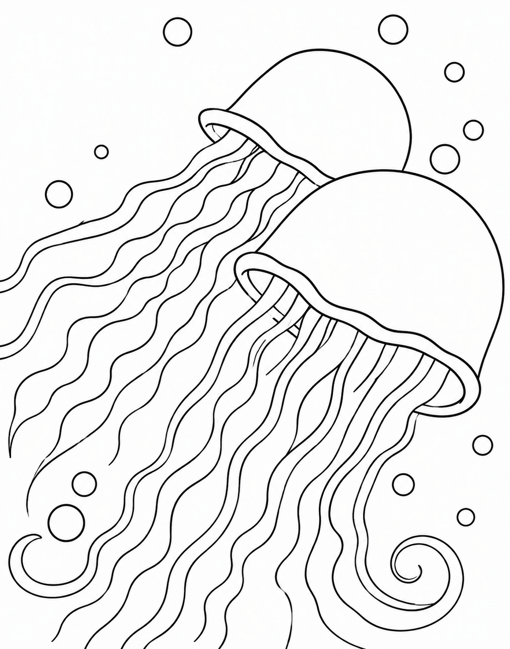 Golden Jellyfish Drift pre-traced canvas line drawing