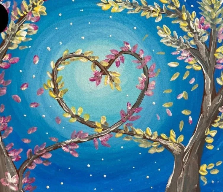 Heart Tree Under the Stars Paint Party Kit painting