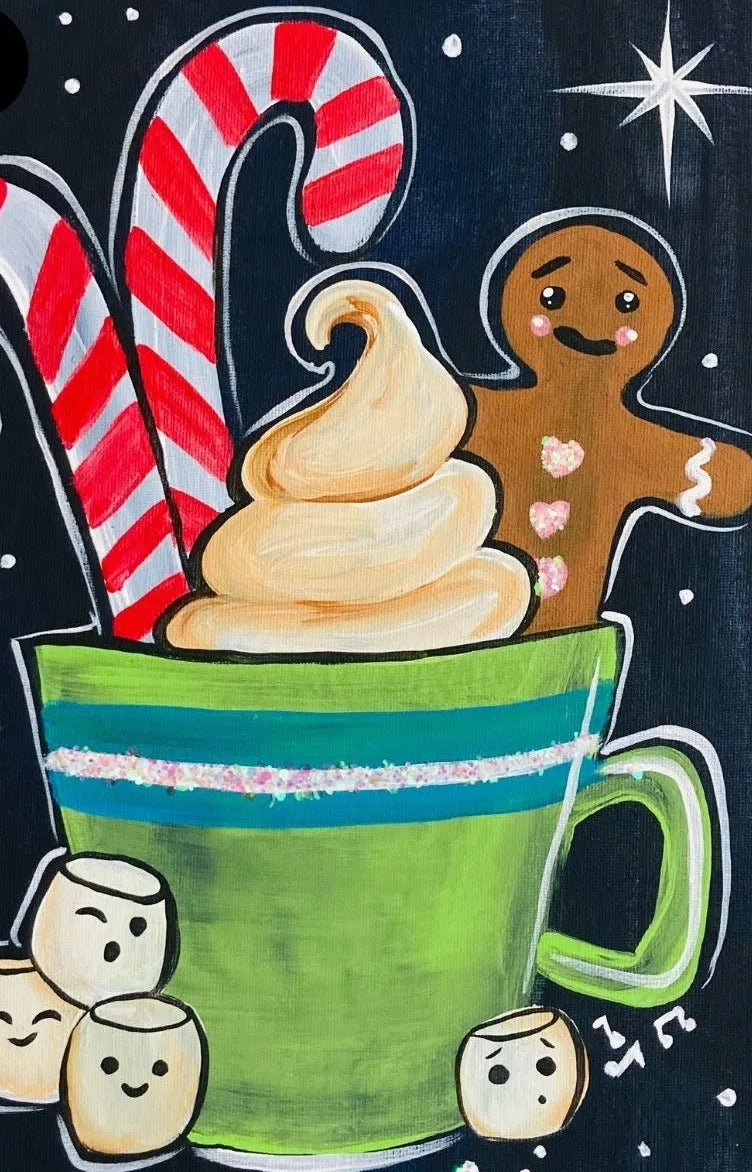 Holiday Hot Cocoa Paint Party Kit painting