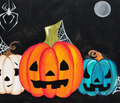 Jack-o'-Lantern Trio finished painting