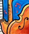 Jazzy Music Collage finished painting