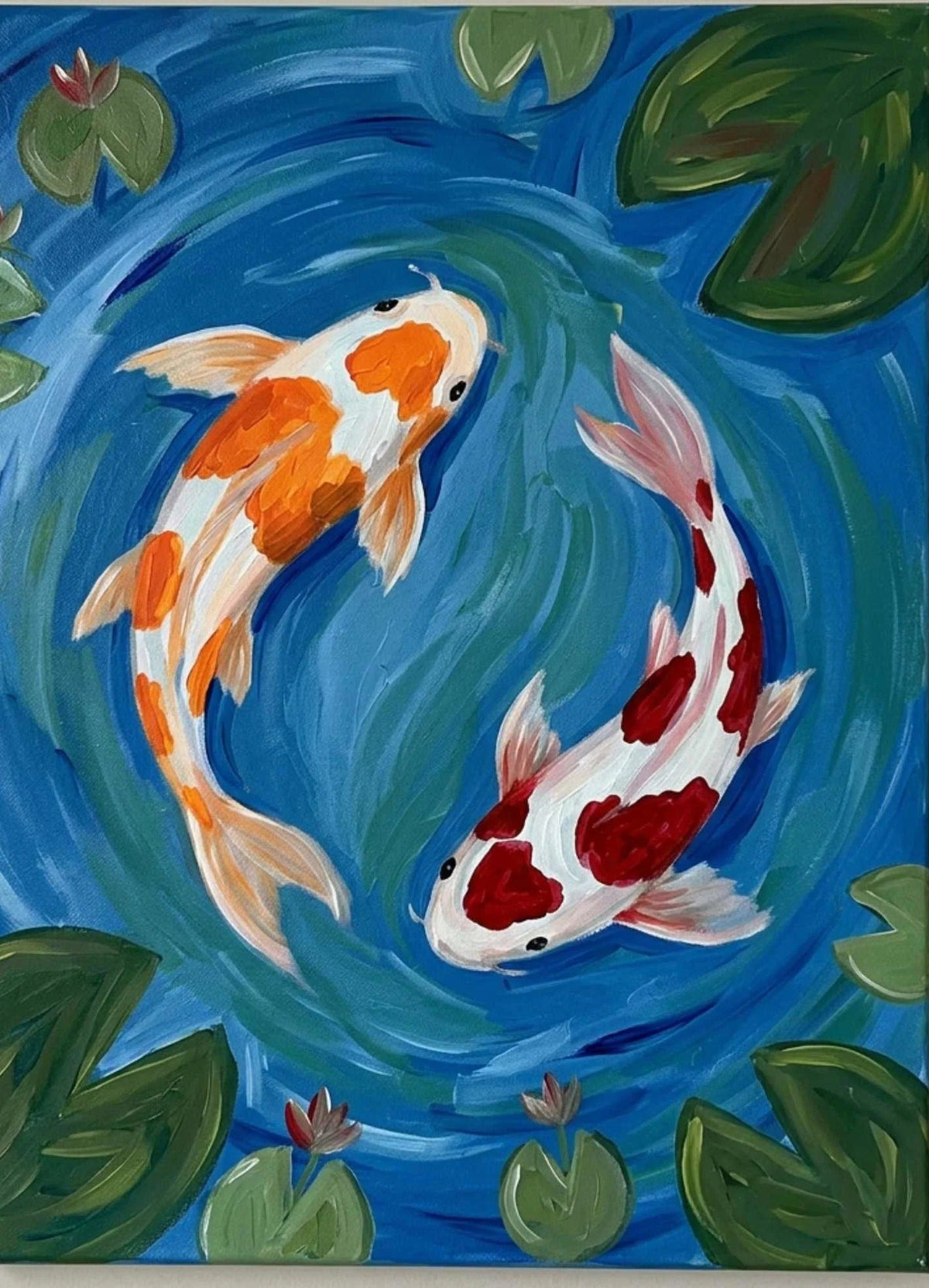 Koi Pond Paint Party Kit painting
