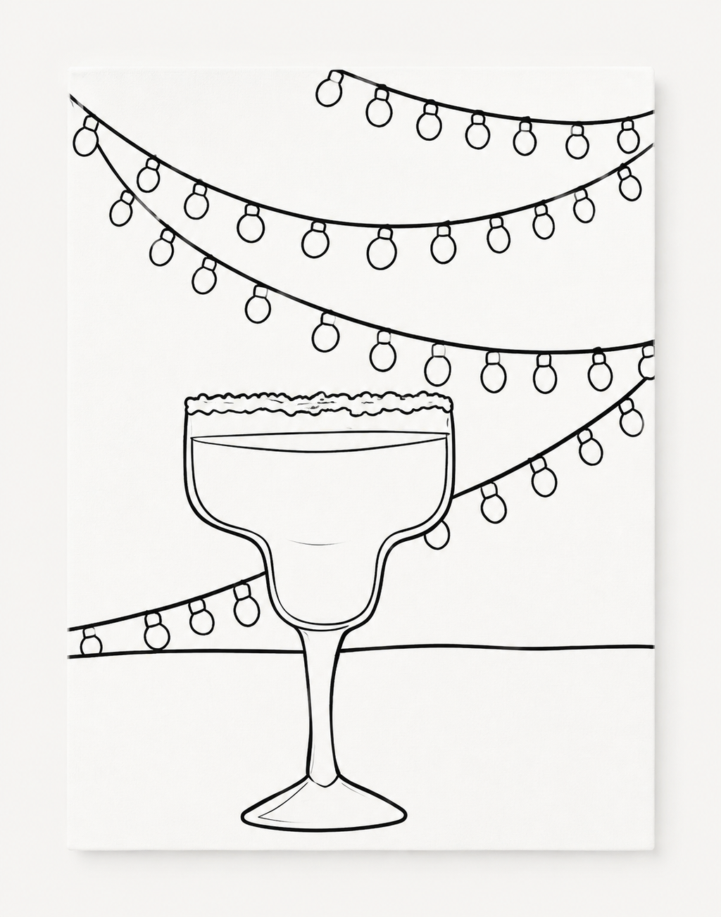 Margarita Under the Lights pre-traced canvas line drawing