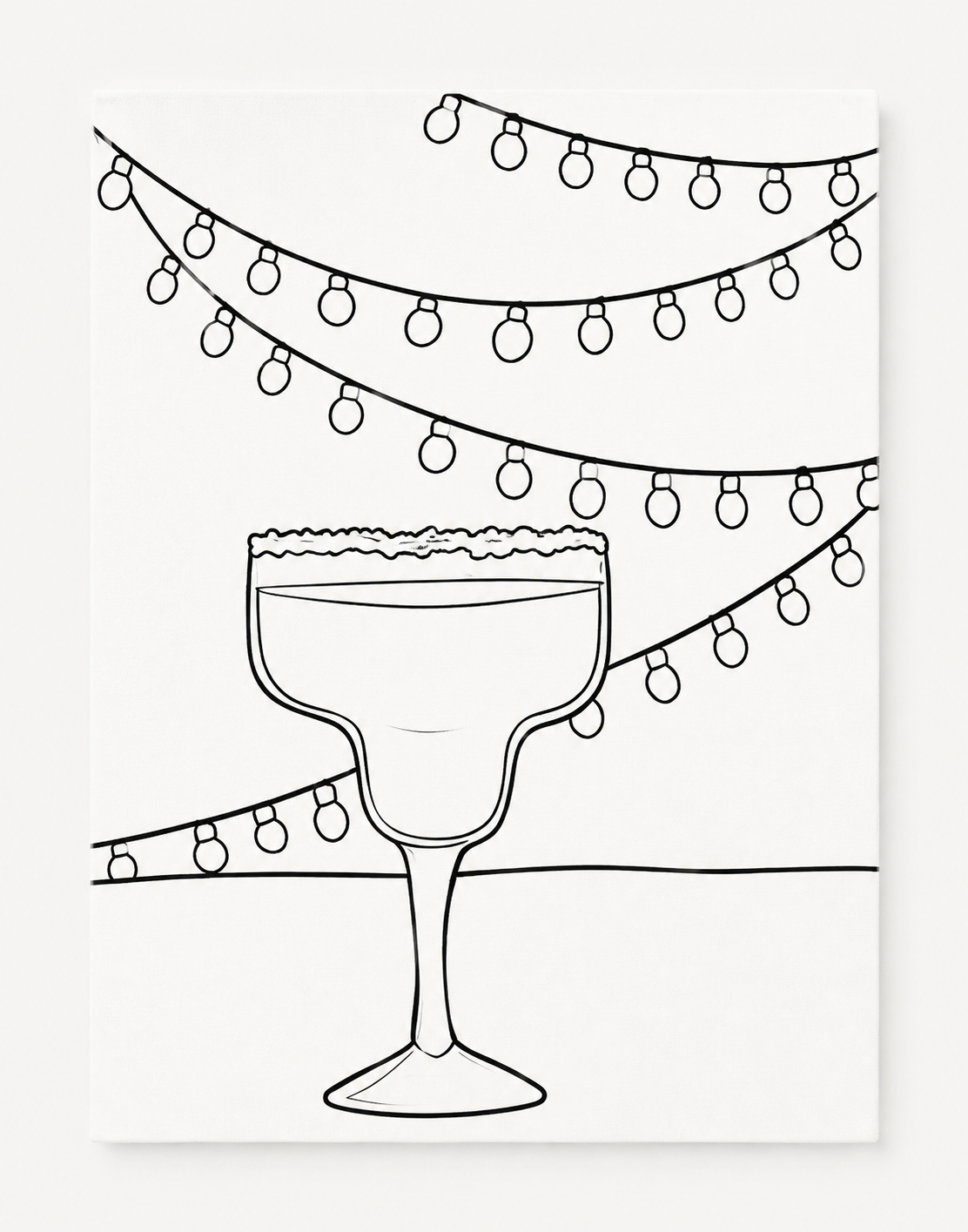 Margarita Under the Lights pre-traced canvas line drawing