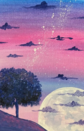 Moonlit Purple Landscape finished painting