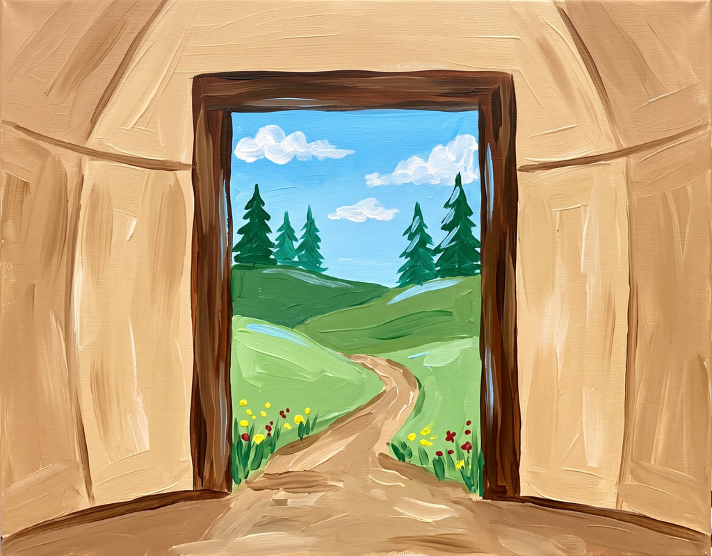 Open Door Path Paint Party Kit finished painting