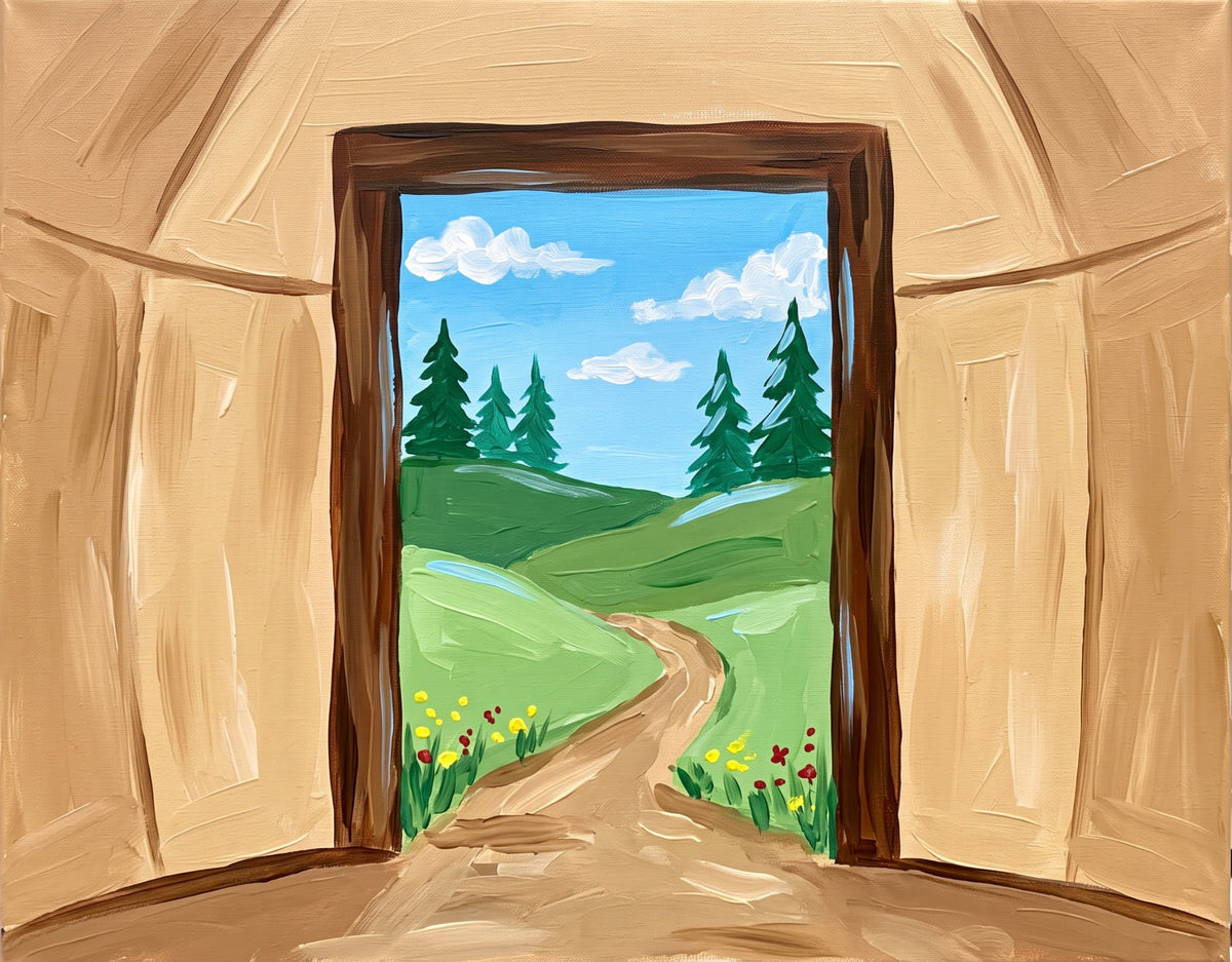 Open Door Path Paint Party Kit finished painting