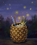 Finished pineapple cocktail night painting