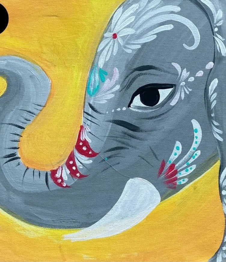 Playful Elephant Paint Party Kit painting