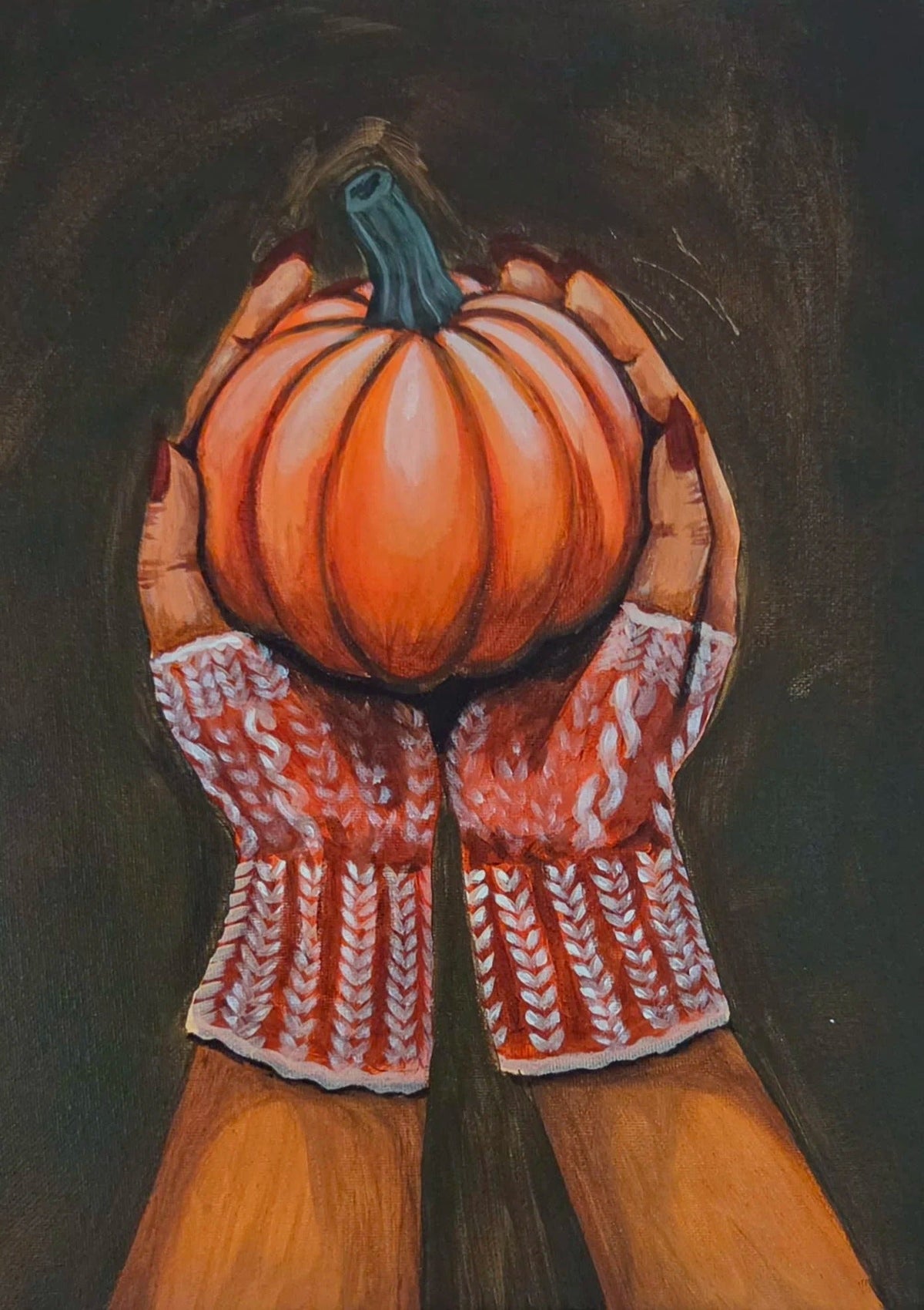 Pumpkin in Hand Paint Party Kit painting