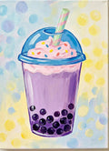 Purple Boba Tea Paint Party Kit painting