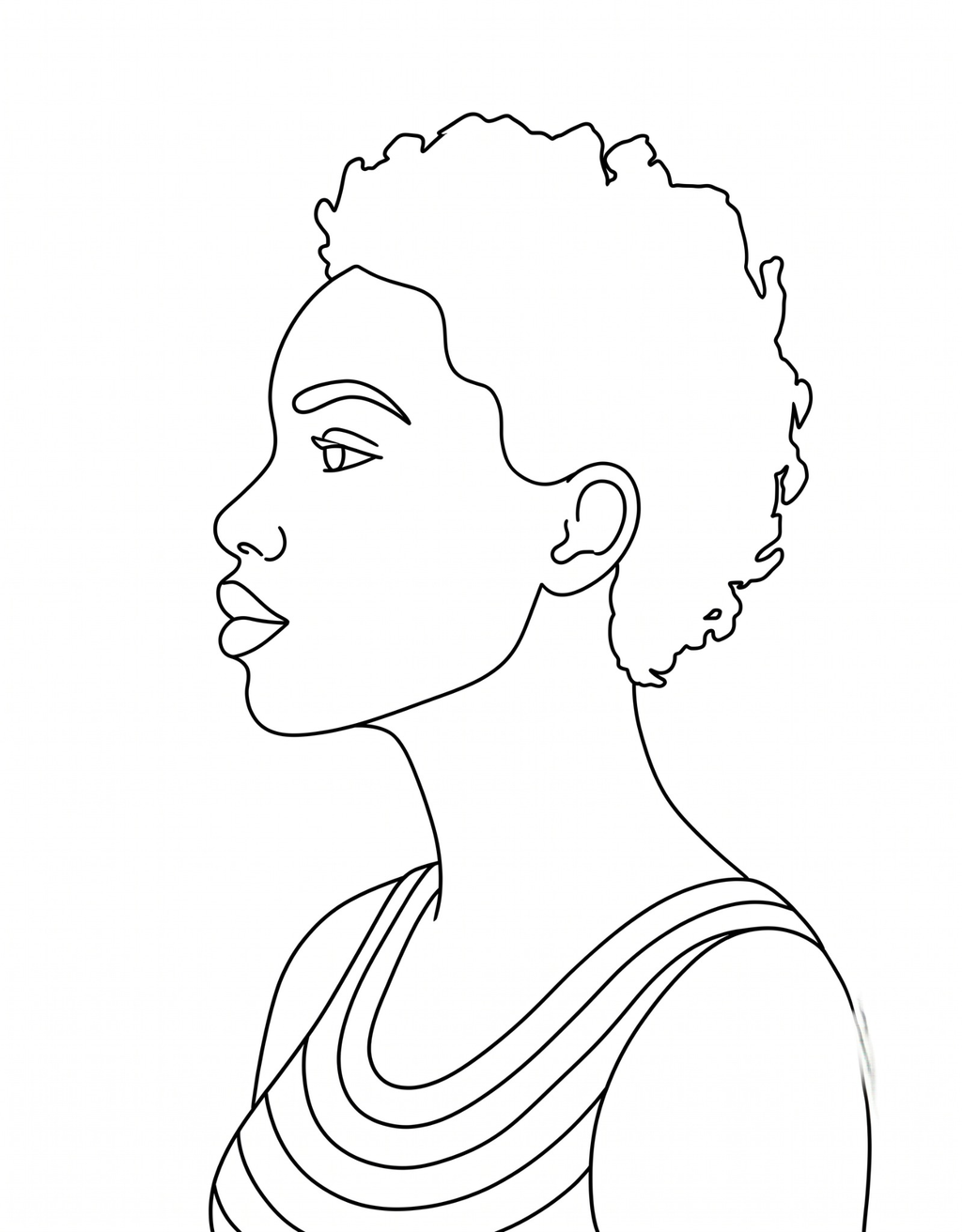 Rainbow Confidence Portrait pre-traced canvas line drawing