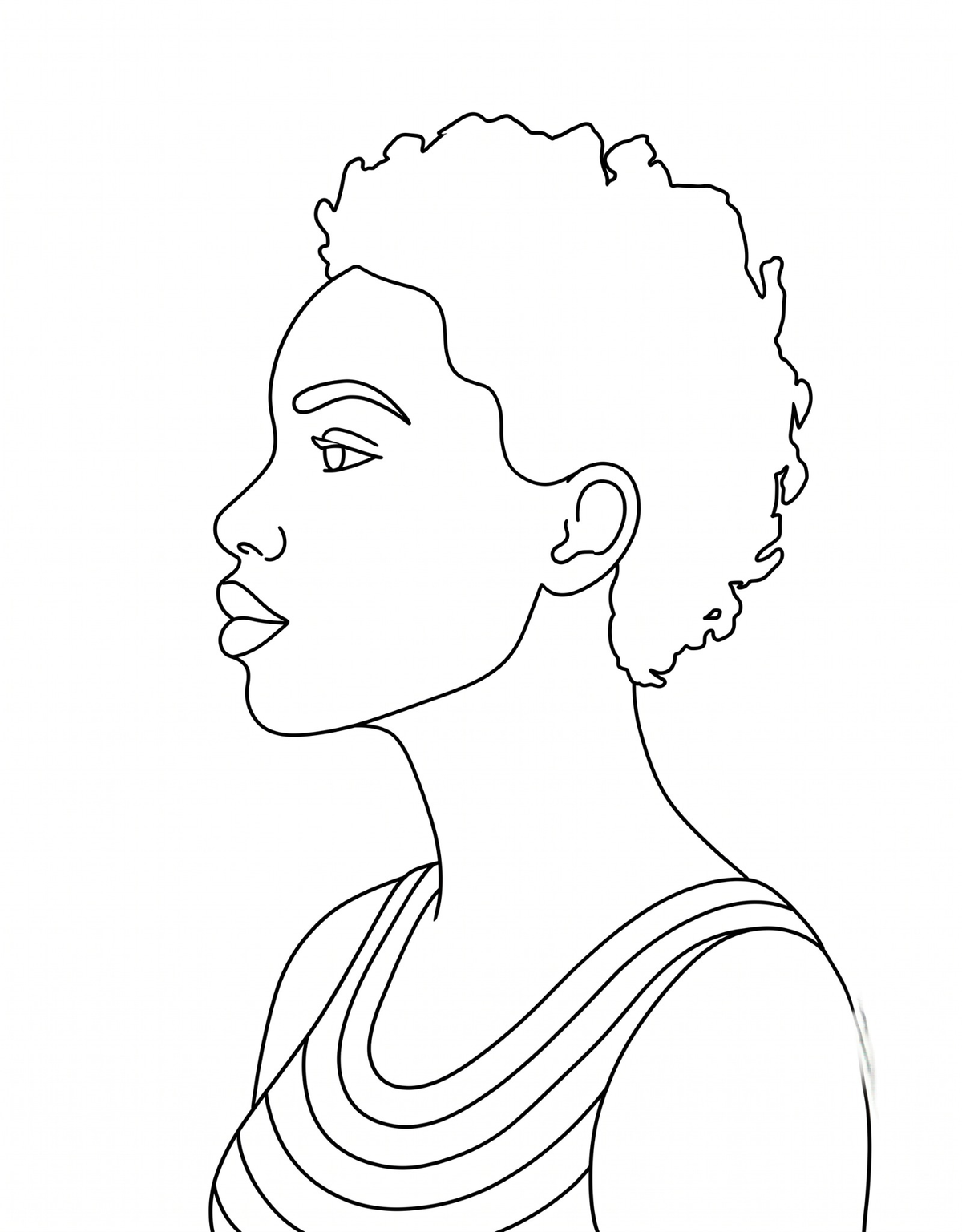 Rainbow Confidence Portrait pre-traced canvas line drawing