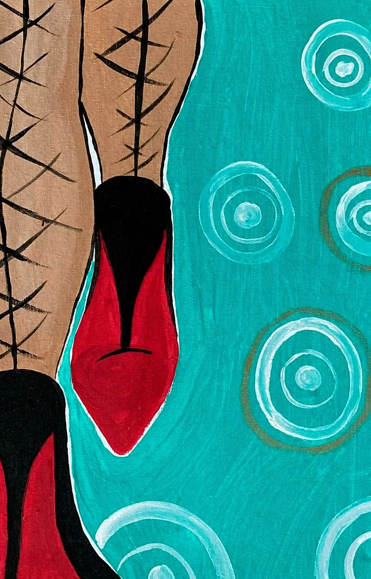Red Heels Night Out finished painting