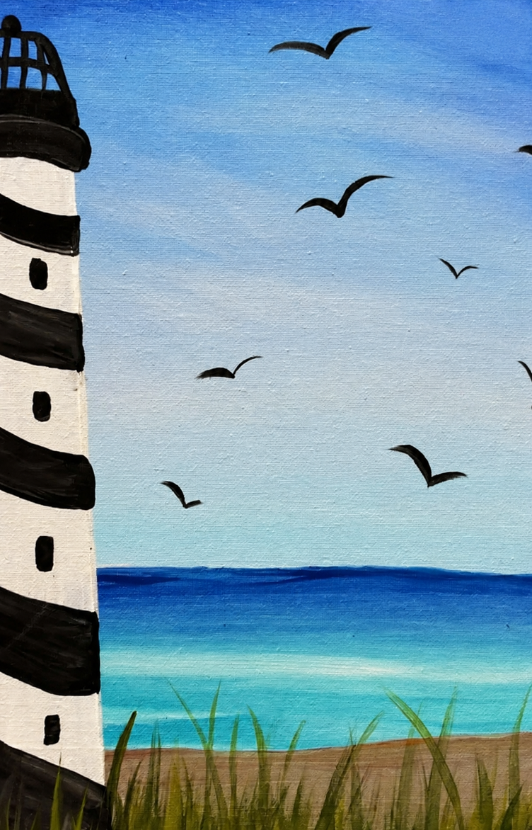 Seaside Lighthouse finished painting