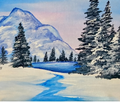 Snowy Mountain River finished painting