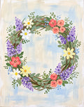 Spring Floral Wreath acrylic painting design on canvas for DIY paint kit
