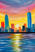Sunset City Skyline Paint Party Kit painting