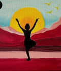 Sunset Yoga Silhouette Paint Party Kit painting