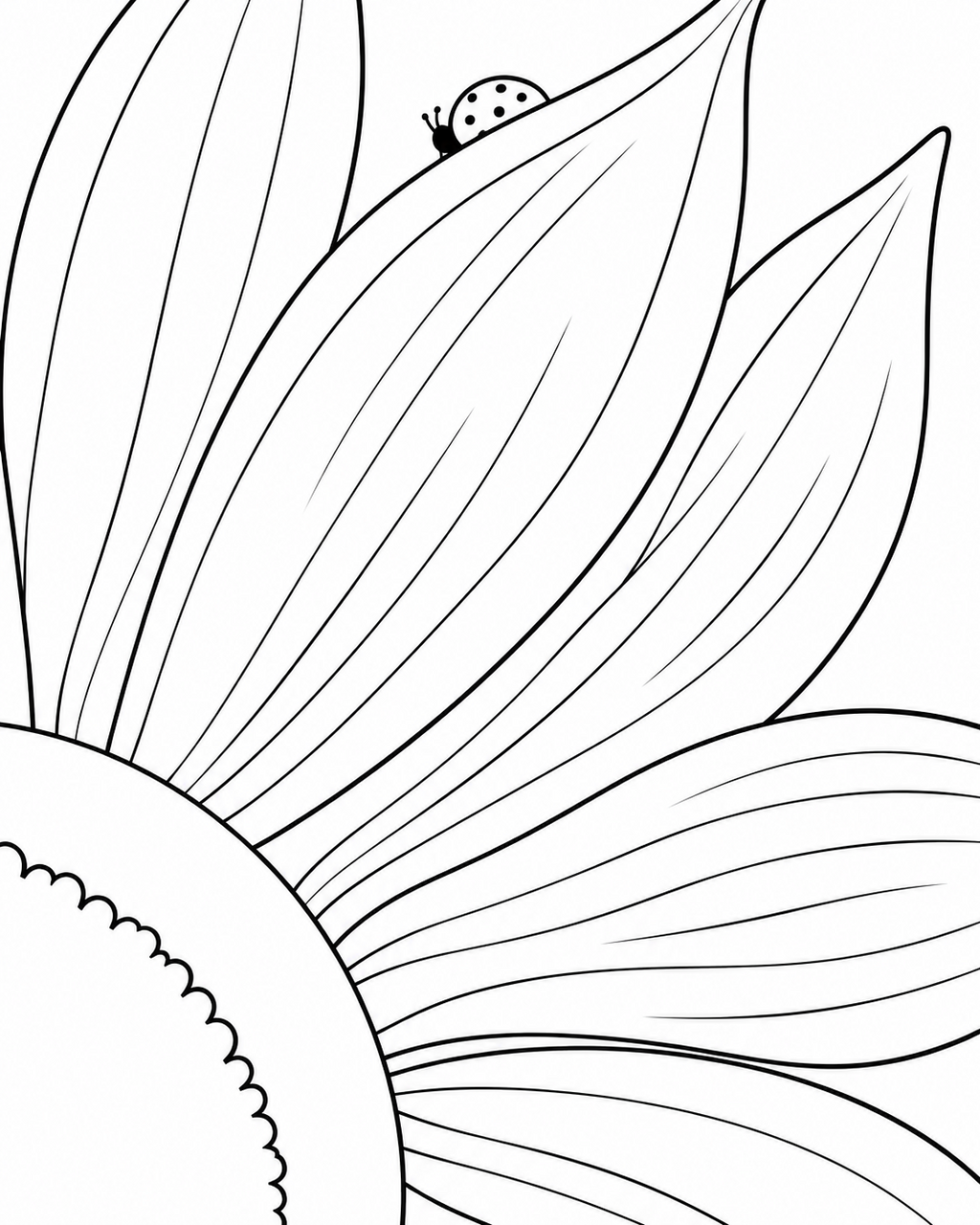 Teal Sunflower pre-traced canvas line drawing