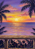 Tropical Balcony Sunset Paint Party Kit painting