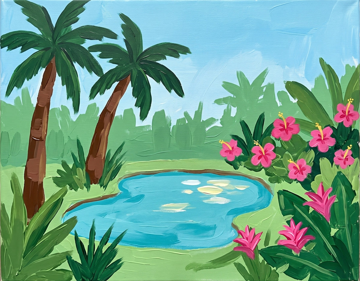 Tropical Lagoon Paint Party Kit painting