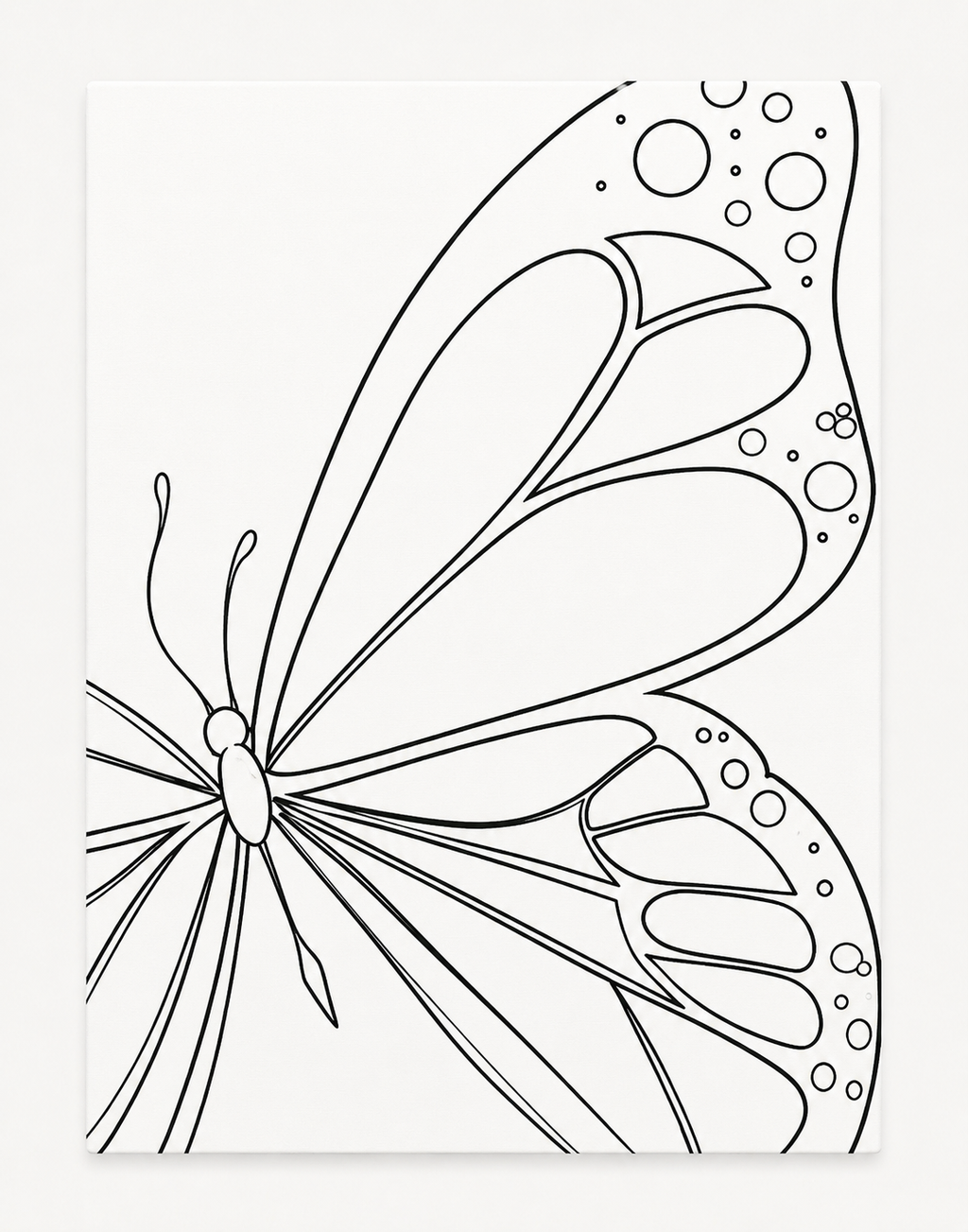Turquoise Butterfly pre-traced canvas line drawing