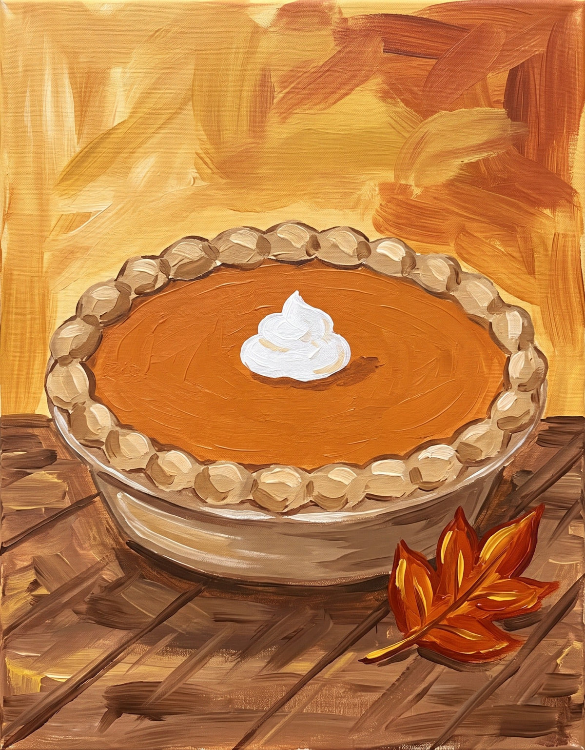 Whole Pumpkin Pie finished painting reference