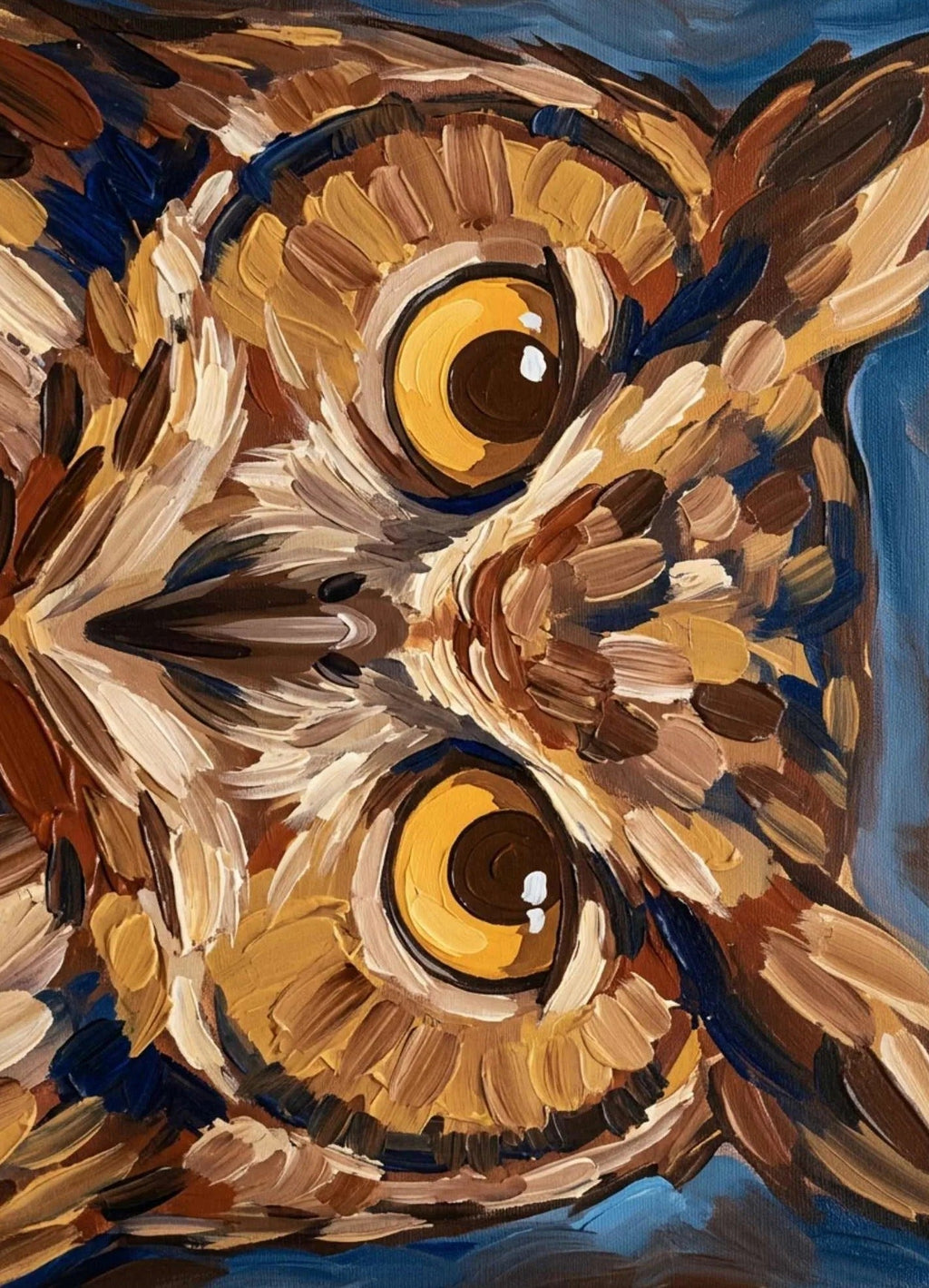Wise Owl Close-Up Paint Party Kit painting