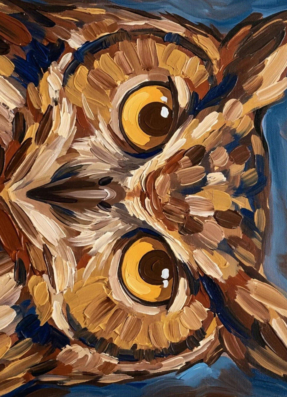 Wise Owl Close-Up Paint Party Kit painting